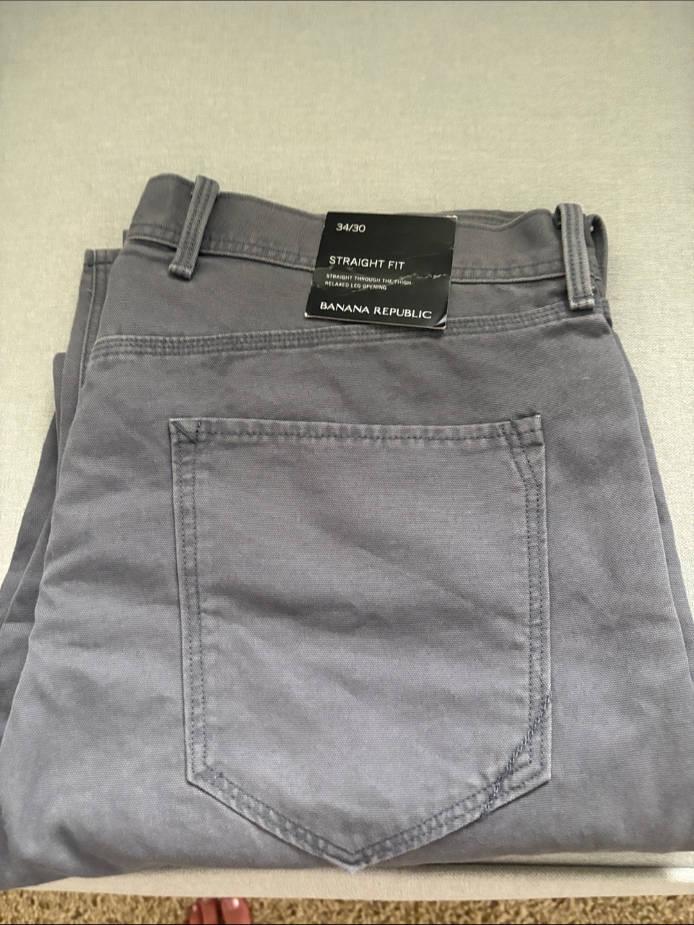 Banana Republic Men's Straight Fit Twill Pants— Light Gray - Picture 1 of 6